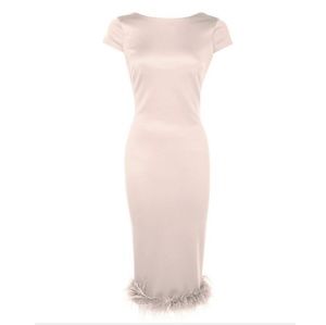 Dress with feathered hem